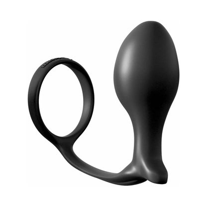 Pipedream Anal Fantasy Collection Silicone Ass-Gasm Plug and Cock Ring - Black
