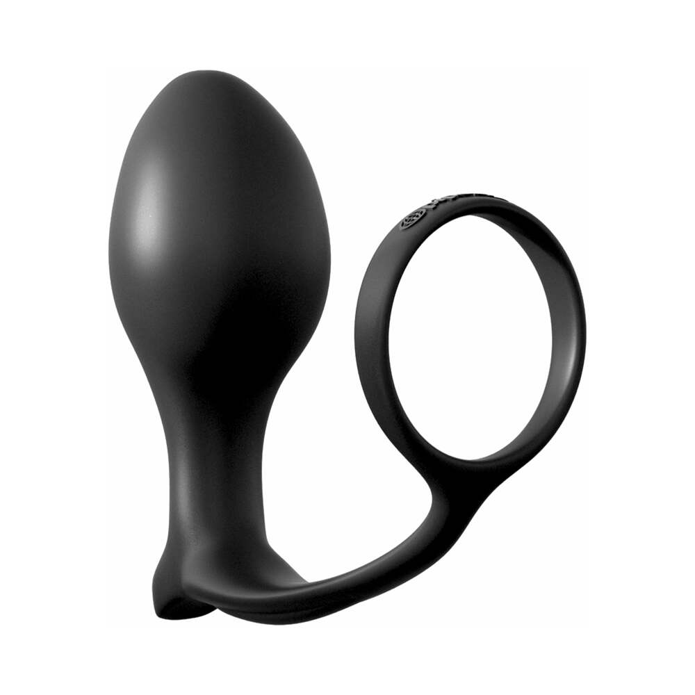 Pipedream Anal Fantasy Collection Silicone Ass-Gasm Plug and Cock Ring - Black