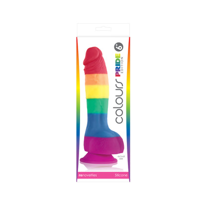 NS Novelties Pride Edition 6 Inch Dong - Rainbow with Suction Cup