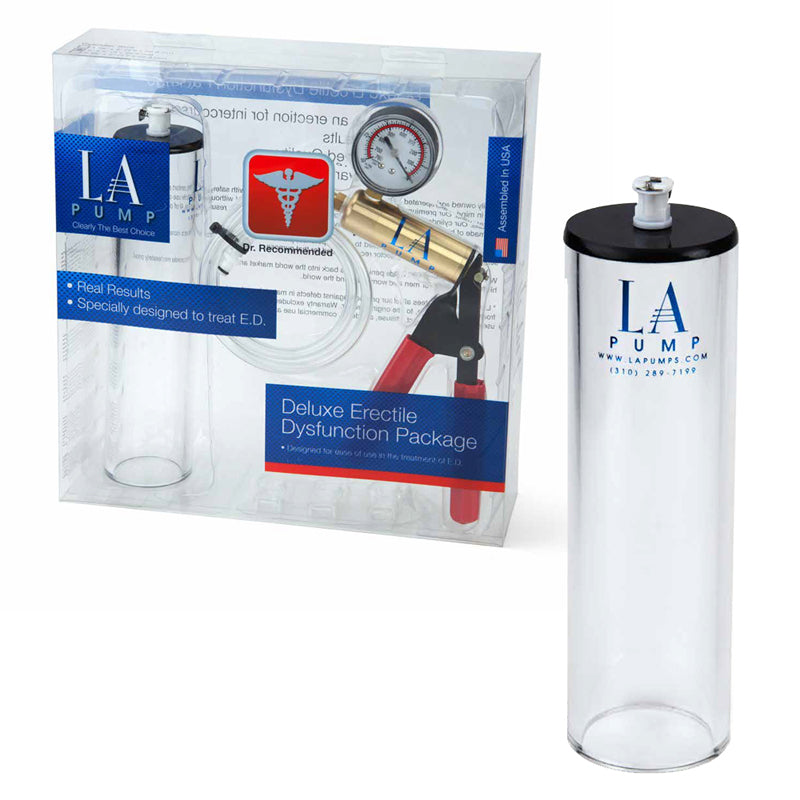 LA Pump Deluxe Erectile Dysfunction Package – Clear – 9 in Cylinder
