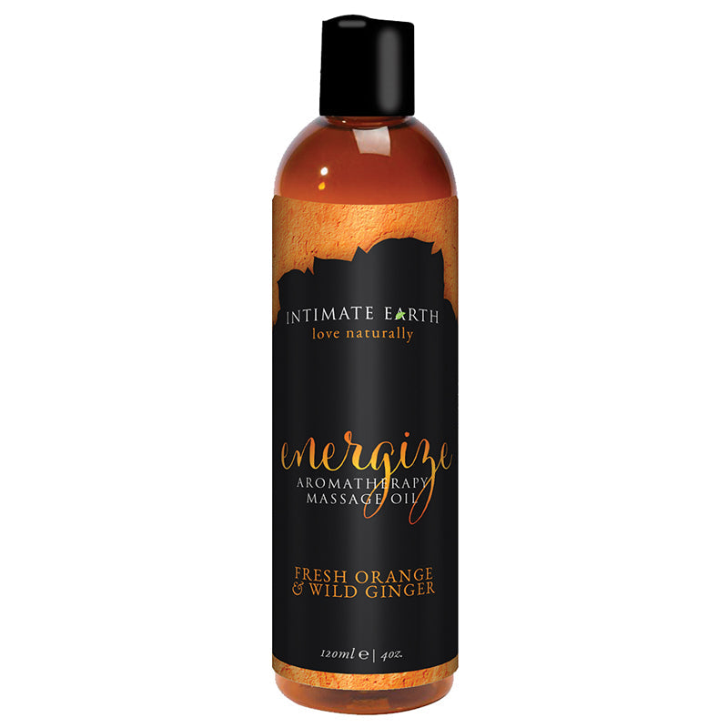 Intimate Earth Energize Massage Oil – Fresh Orange and Wild Ginger – 120 ml