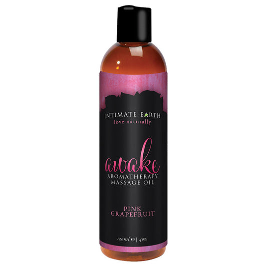 Intimate Earth Awake Massage Oil – Black Pepper and Pink Grapefruit – 120 ml