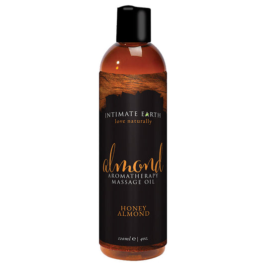 Intimate Earth Honey Almond Aromatherapy Massage Oil – 4 oz – Clear