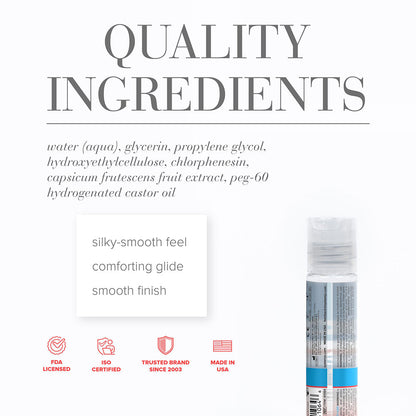JO H2O Warming Water-Based Lubricant 1 oz – Clear – Silky Smooth Feel with Warming Sensation