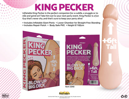 Hott Products King Pecker 6 Foot Inflatable Penis - Beige