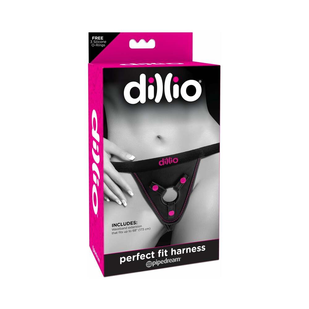 Pipedream Dillio Adjustable Perfect Fit Harness – Black/Pink