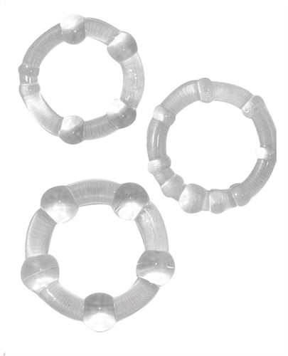 Nasstoys Ram Beaded Cockrings - Clear - Stretchy Penis Rings