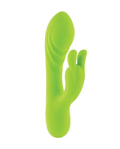 Evolved Novelties Brat Bunny Electric Green Rabbit Vibrator - Dual Motor, Waterproof