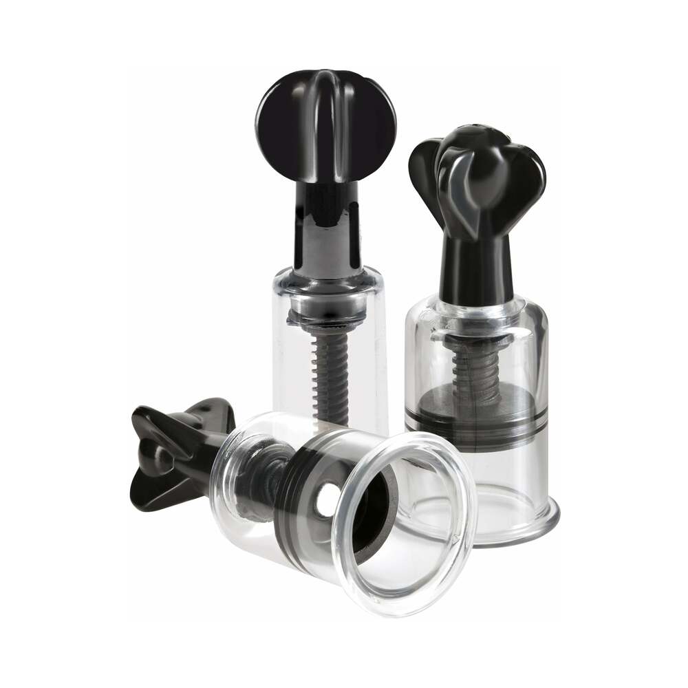 Pipedream Fetish Fantasy Series Limited Edition Super Suckers Trio – Clear/Black Nipple and Clitoral Suckers