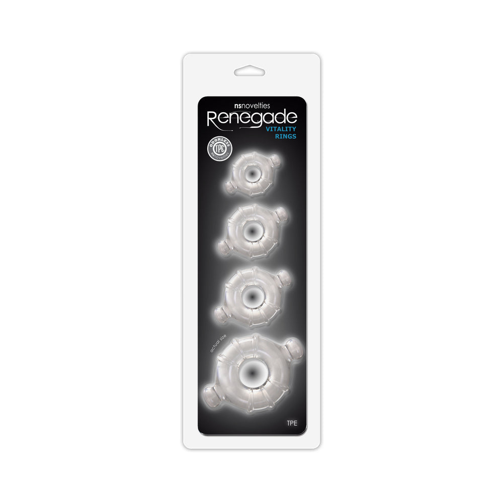 Renegade Vitality Rings 4-Pack – Clear Cock Rings