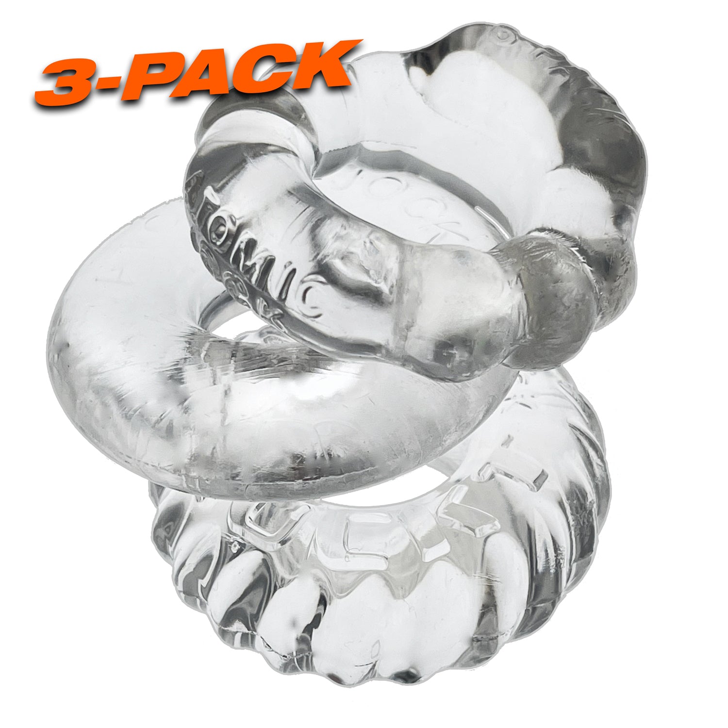 Oxballs Bonemaker 3-Pack Cock Rings - Clear - Phthalate Free
