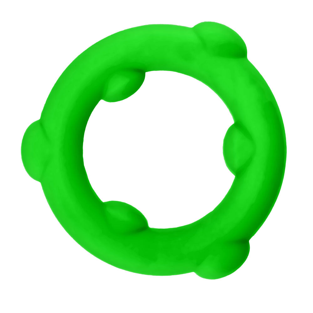 Oxballs Spinner Single Silicone Ring - Green - Mega-Stretch Cockring