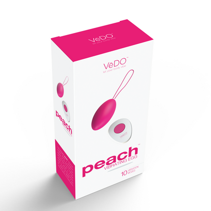 VeDO Peach Rechargeable Vibrating Egg - Foxy Pink - 10 Vibration Modes