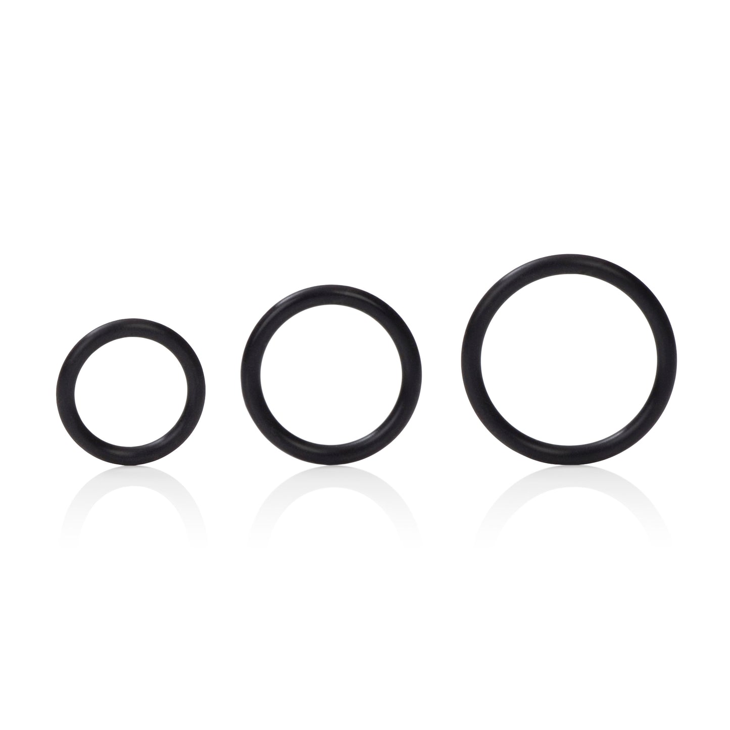 CalExotics Silicone Support Rings Set - Black - Erection Enhancers