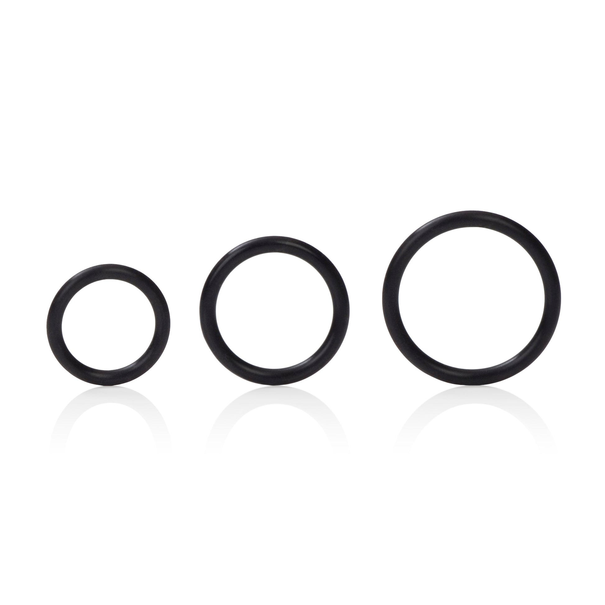 CalExotics Silicone Support Rings Set - Black - Erection Enhancers