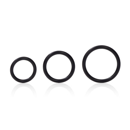 CalExotics Silicone Support Rings Set - Black - Erection Enhancers