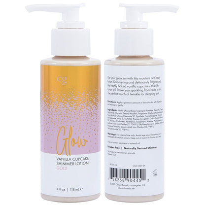 Classic Brands Glow Vanilla Cupcake Shimmer Lotion – Moisturizing Body Lotion – 4 Oz