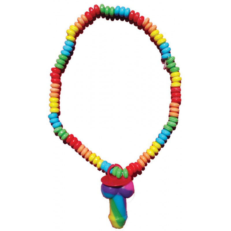 Hott Products Rainbow Pecker Candy Necklace – Colorful Candy Accessory