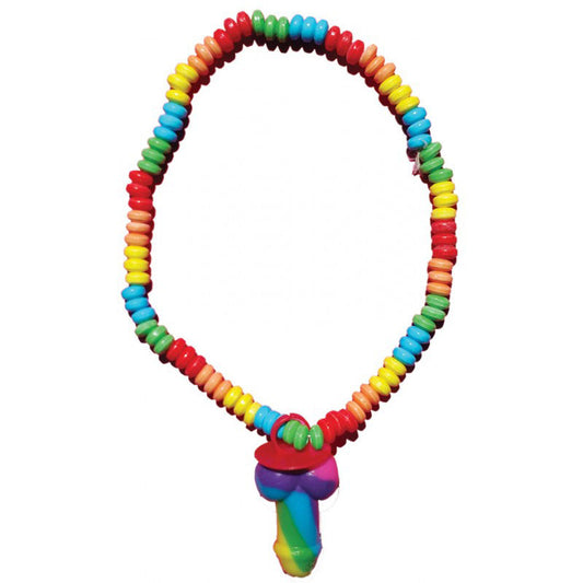 Hott Products Rainbow Pecker Candy Necklace – Colorful Candy Accessory