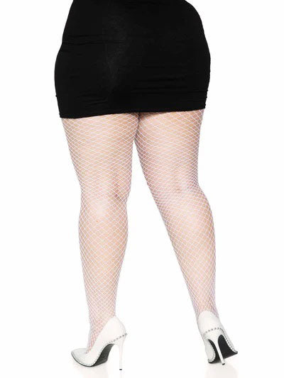 Leg Avenue Industrial Net Pantyhose 1X-2X – White