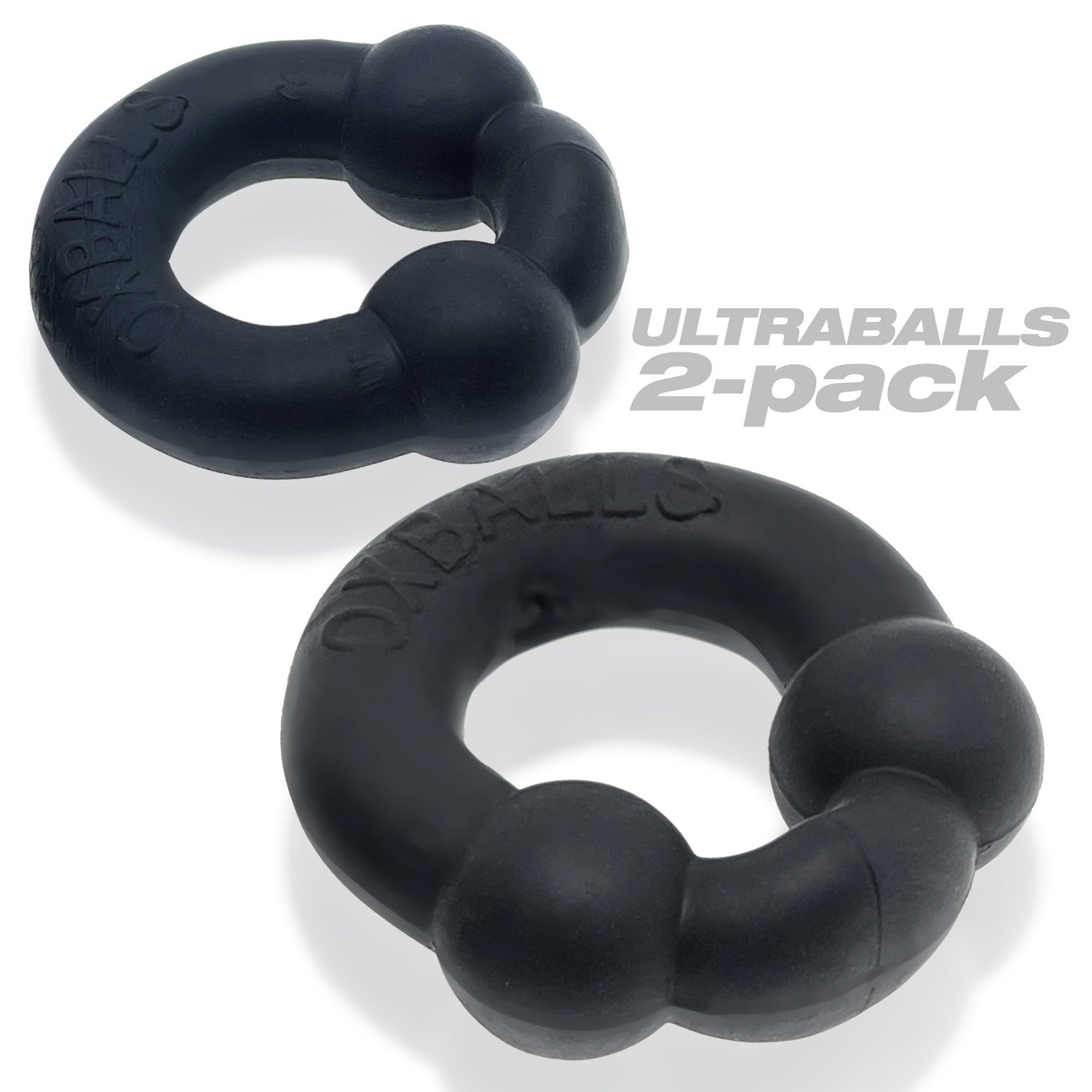 Oxballs Ultraballs 2-Piece Cockring Set - Night Black - Flexible and Stretchy