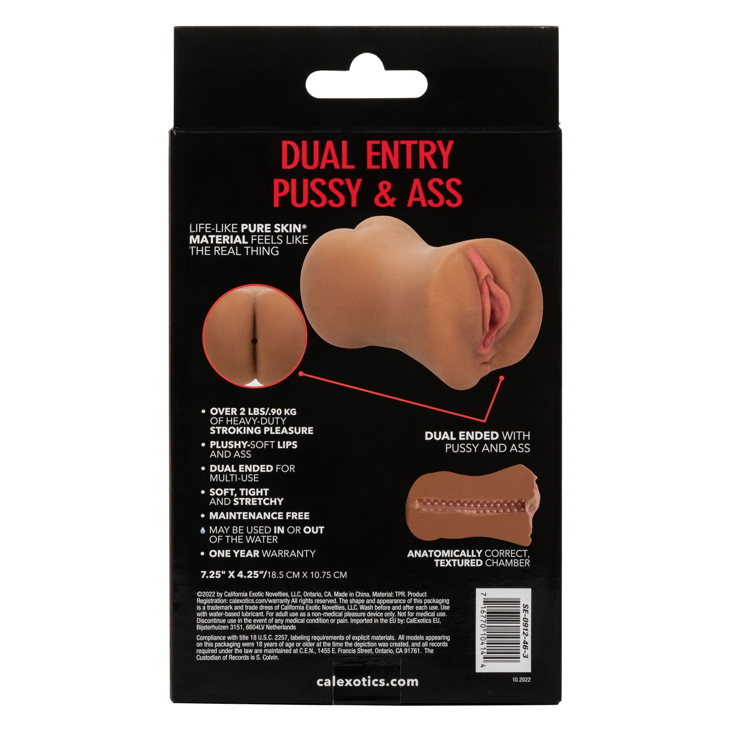 CalExotics Stroke It Dual Entry Pussy and Ass Stroker – Brown