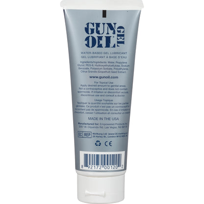 Gun Oil H20 Gel - Water-Based Lubricant for Anal and Toy Play - 3.3 Oz