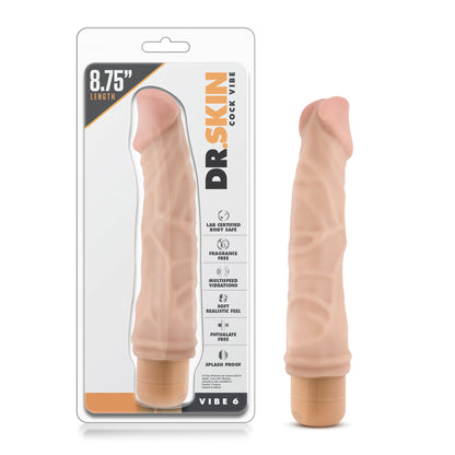 Dr. Skin Cock Vibe #6 - Realistic Vibrator with Multi-Speed Function - Beige