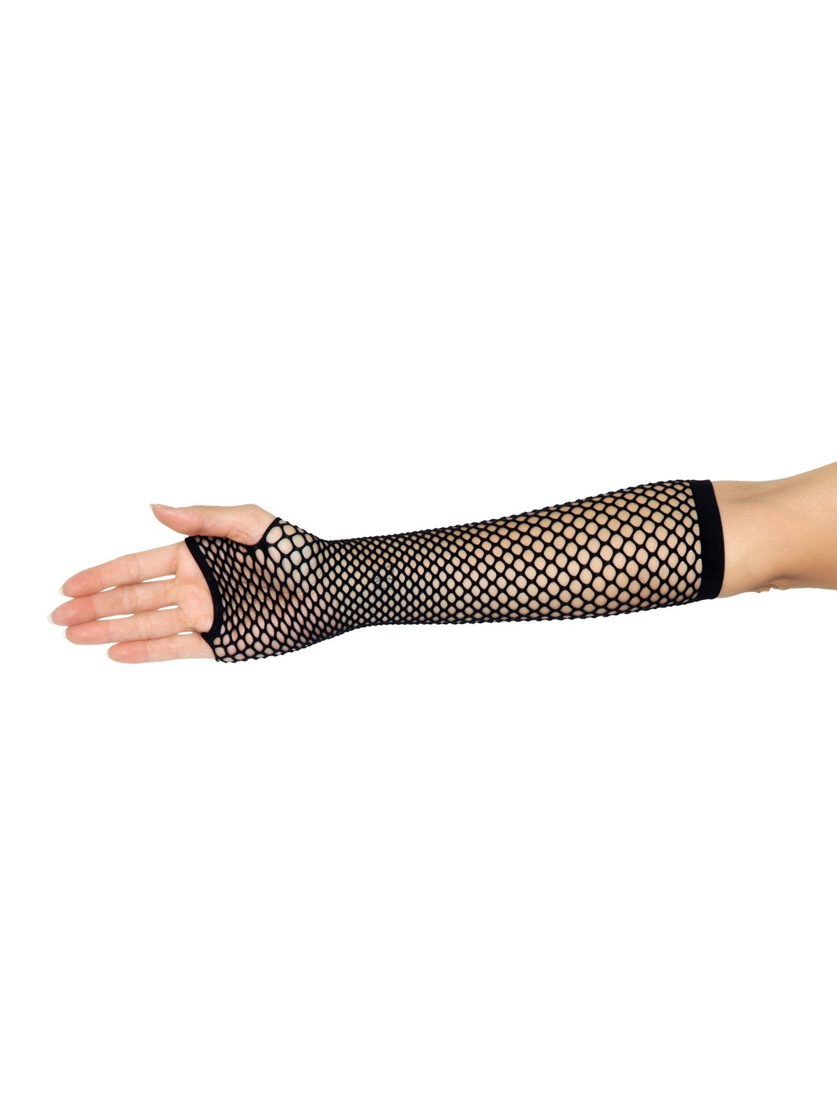 Leg Avenue Triangle Net Fingerless Gloves – Black