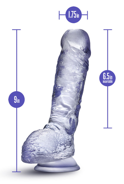 Blush B Yours Plus Mount n' Moan Dildo - Clear - G-Spot and P-Spot Stimulation
