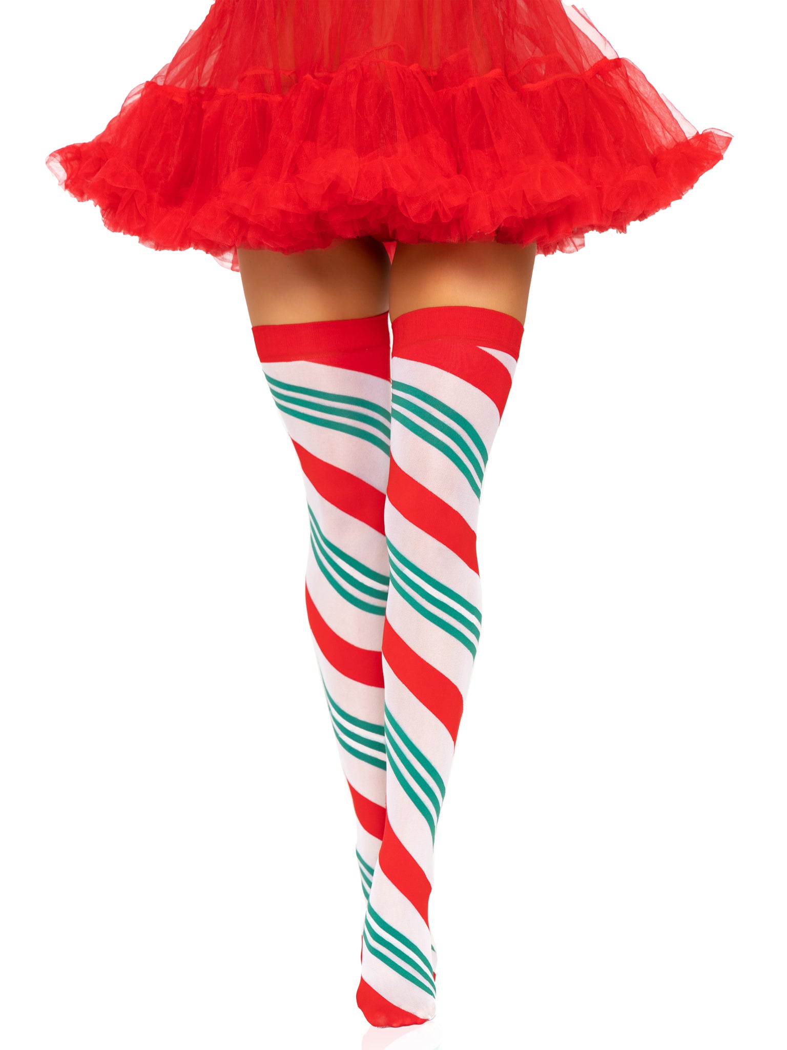 Leg Avenue Holiday Ribbon Thigh High - Multi Color