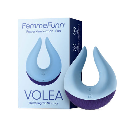 Femme Funn Volea Vibrating Massager with Fluttering Tip – Light Blue / Dark Purple