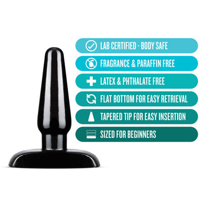 Anal Adventures Basic Anal Plug - Small - Tapered Design - Black