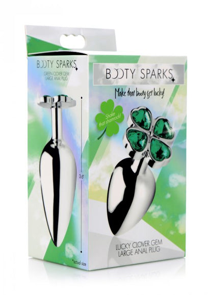 Lucky Clover Large Anal Plug with Jewel Design – Multi