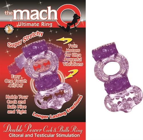 Nasstoys Macho Collection Double Power Cock and Balls Rising – Purple