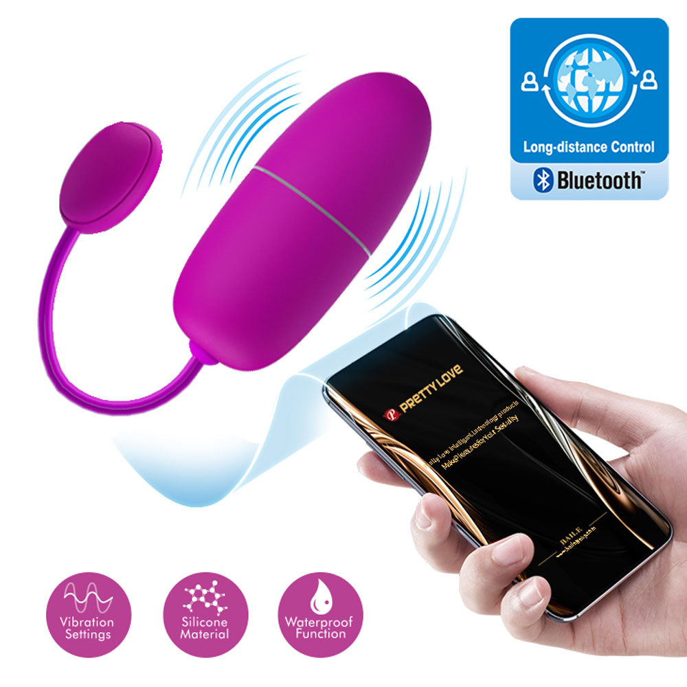 Pretty Love Nymph APP Controlled Vibrating Egg - Purple