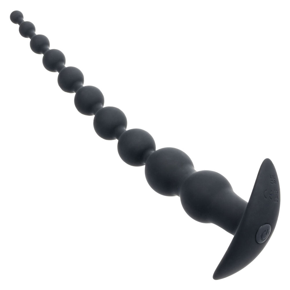 CalExotics Rechargeable X-10 Power Beads – Black – Anal Beads with 10 Vibration Speeds