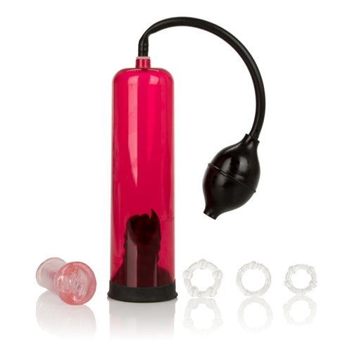 Nick Manning Masturstroke Masturbation Kit - Red - Includes Suction Pump and Multi-Purpose Rings