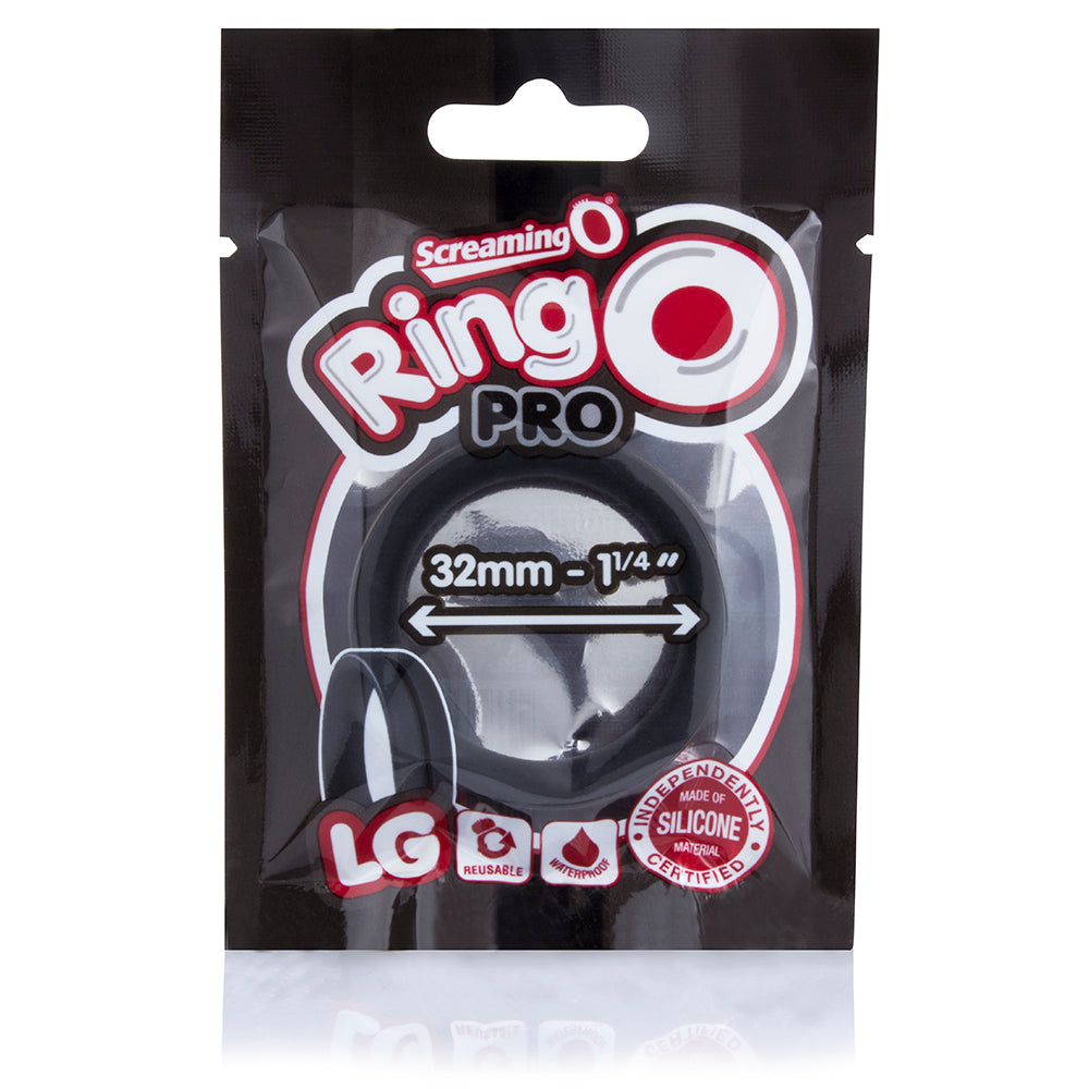 Screaming O RingO Pro LG Penis Ring - Black - Stretch-to-Fit Design