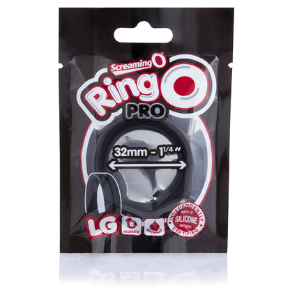 Screaming O RingO Pro LG Penis Ring - Black - Stretch-to-Fit Design