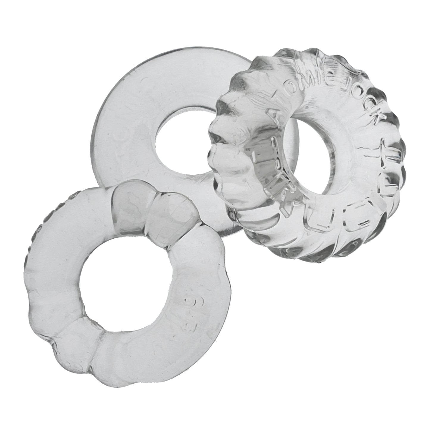 Oxballs Bonemaker 3-Pack Cock Rings - Clear - Phthalate Free