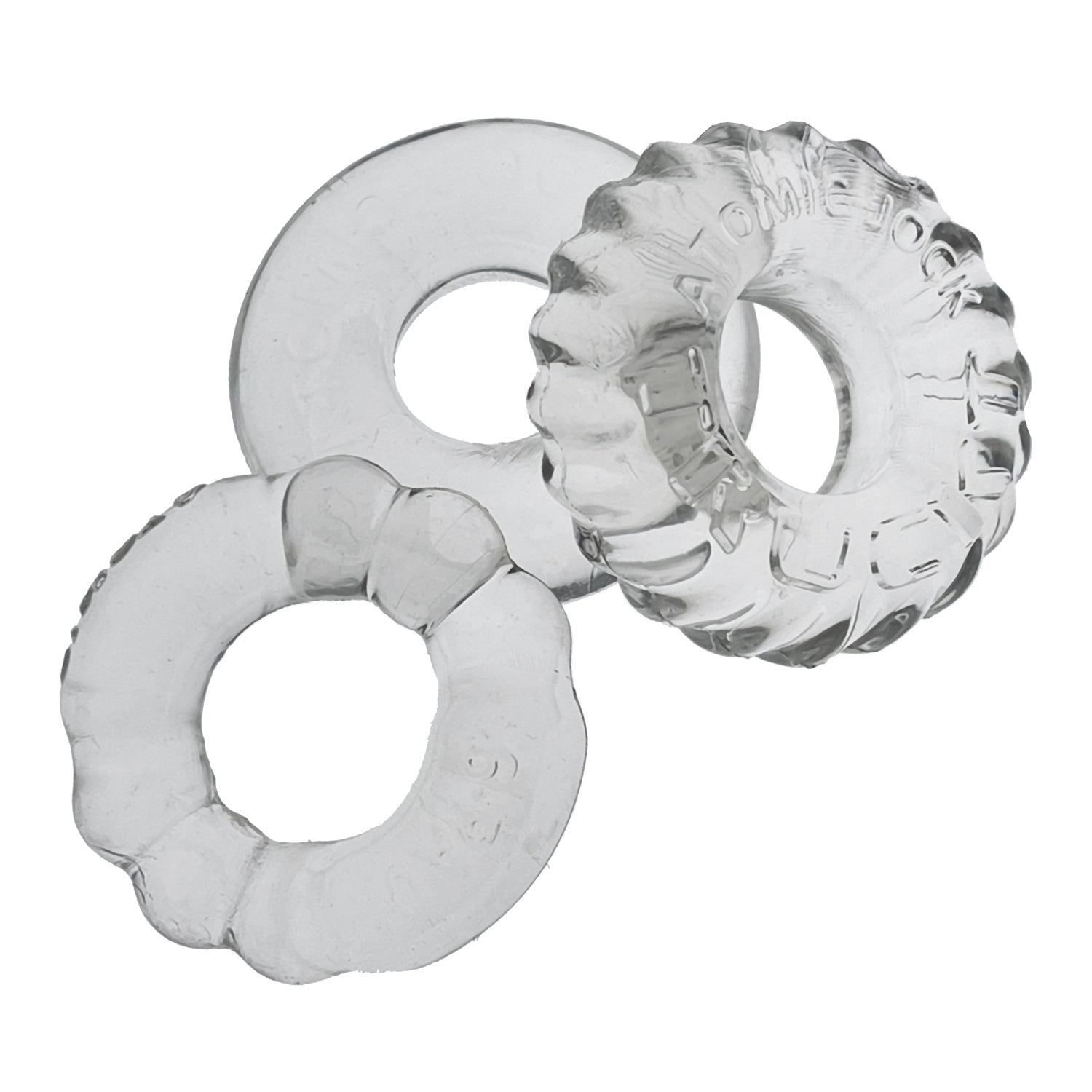 Oxballs Bonemaker 3-Pack Cock Rings - Clear - Phthalate Free