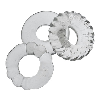 Oxballs Bonemaker 3-Pack Cock Rings - Clear - Phthalate Free
