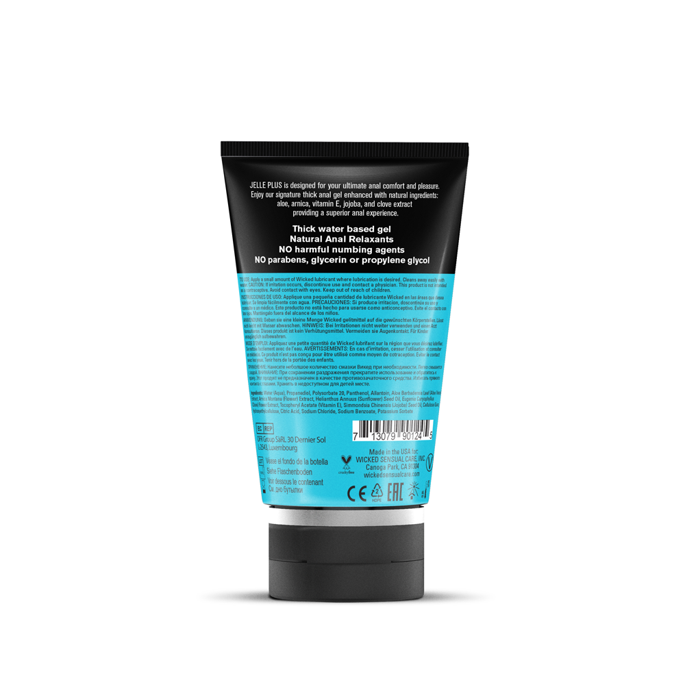 Aqua Jelle Plus Anal Lubricant with Relaxants 4 Oz – Glycerin-Free, Thick Water-Based Gel