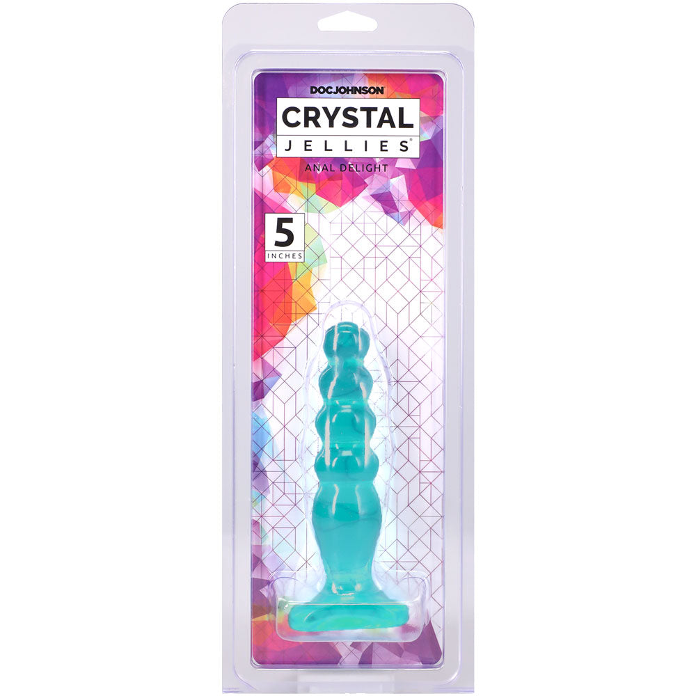 Doc Johnson Crystal Jellies Anal Delight - Graduated Anal Plug - Teal