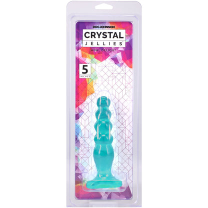 Doc Johnson Crystal Jellies Anal Delight - Graduated Anal Plug - Teal