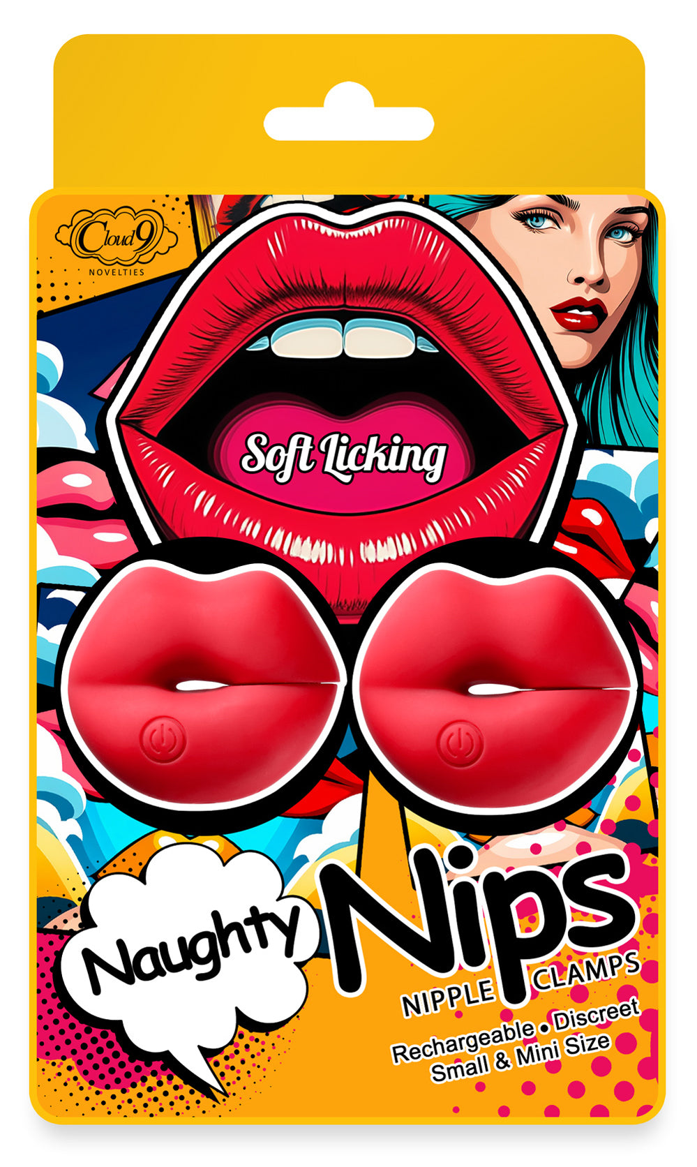 Cloud 9 Naughty Nips Vibrating Nipple Clamps - Red - Adjustable Pressure