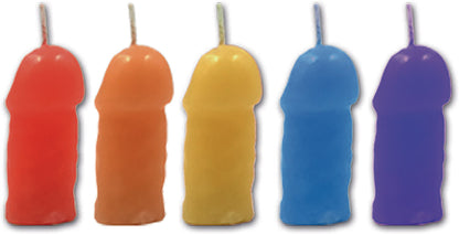 Hott Products Rainbow Pecker Party Candles – Multi Color – 5 Pack