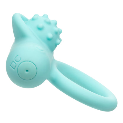 CalExotics Silicone Rechargeable Nubby Lover's Delight – Blue Vibrating Cock Ring