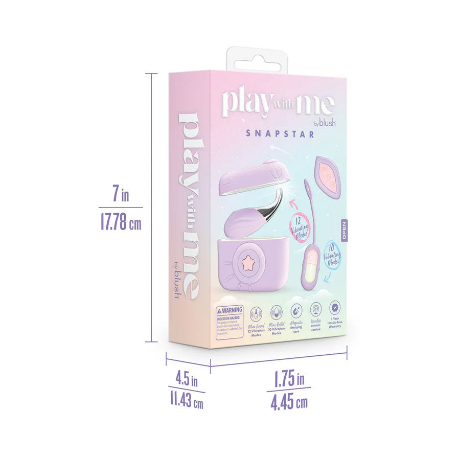 Blush Snapstar Vibrator Set with Wireless Remote – Purple
